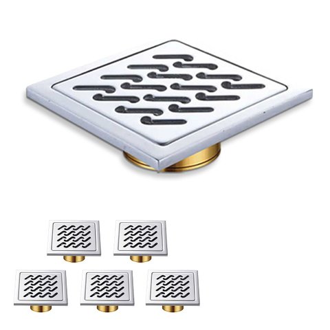 Ralo Inox Kit 5 Banheiro 10x10 Anti Odor Anti Inseto Lavanderia Quintal Higienico Resistente Duravel