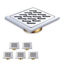 Ver imagem 1 de Ralo Inox Kit 5 Banheiro 10x10 Anti Odor Anti Inseto Lavanderia Quintal Higienico Resistente Duravel