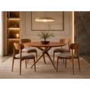 Ver imagem 1 de Sala de Jantar Torino 4 Lugares Tampo em MDF com Estrutura em Madeira Maciça Cinamomo 120cm