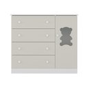 Ver imagem 7 de Cômoda Infantil 95cm 1 Porta com Vidro e 4 Gavetas Teddy Multimóveis Mp4489 Branco/off White