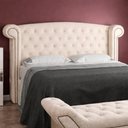 Ver imagem 1 de Cabeceira para Cama Box Casal 182cm Kendi Bouclé Off White - Sallar Home