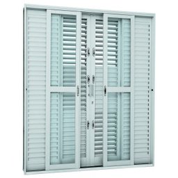 Porta Balcão de Correr Aço Veneziana Sasazaki Prátika 6 Folhas Multiflex 217 x 200 x 16,5cm - 1 Porta Balcão de Correr Aço Veneziana Sasazaki Prátika 6 Folhas Multiflex 217 x 200 x 16,5cm - 1