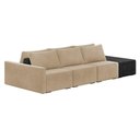 Ver imagem 1 de Sofá Ilha 3 Lugares Living 372cm Modulado Lary Veludo Pu Pto K01 Cor Cinza