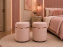 Ver imagem 1 de Kit de Puff Superior Rose Gold, Cor Rosa Linho - Let Móveis