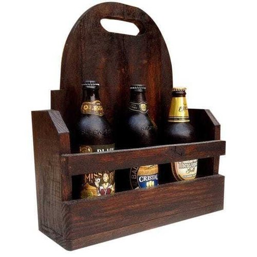 Mesa bar porta bebidas em ferro e maderia rústico - UAI Artesanatos