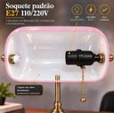 Ver imagem 2 de Abajur Banker Rosa Clássico Luminária de Mesa Retro Luxo
