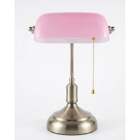 Abajur Banker Rosa Clássico Luminária de Mesa Retro Luxo
