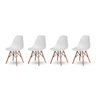 Kit 4 Cadeiras Base Madeira Eiffel Charles Eames Wood Jantar Branco - 1