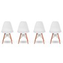 Ver imagem 2 de Kit 4 Cadeiras Base Madeira Eiffel Charles Eames Wood Jantar Branco