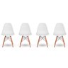 Kit 4 Cadeiras Base Madeira Eiffel Charles Eames Wood Jantar Branco - 2
