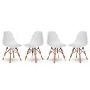 Ver imagem 3 de Kit 4 Cadeiras Base Madeira Eiffel Charles Eames Wood Jantar Branco