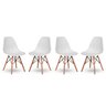 Kit 4 Cadeiras Base Madeira Eiffel Charles Eames Wood Jantar Branco - 3