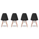 Ver imagem 2 de Kit 4 Cadeiras Base Madeira Eiffel Charles Eames Wood Jantar Preto