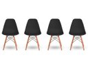 Ver imagem 2 de Kit 4 Cadeiras Base Madeira Eiffel Charles Eames Wood Jantar Preto