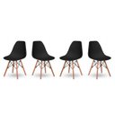 Ver imagem 4 de Kit 4 Cadeiras Base Madeira Eiffel Charles Eames Wood Jantar Preto