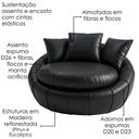 Ver imagem 5 de Poltrona Decorativa Safira Base Giratoria Courino Tcs 724 Moll