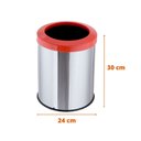 Ver imagem 2 de Lixeira Inox Com Aro Plástico 15 Litros Cesto De Lixo Reciclável - Laranja