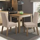 Ver imagem 1 de Conjunto Sala de Jantar Madesa Vic Mesa Tampo de Madeira com 2 Cadeiras - Rustic/imperial