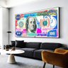 Quadro Dolar Benjamin Franklin Ilustrativo:170x85 cm/BRANCA - 3