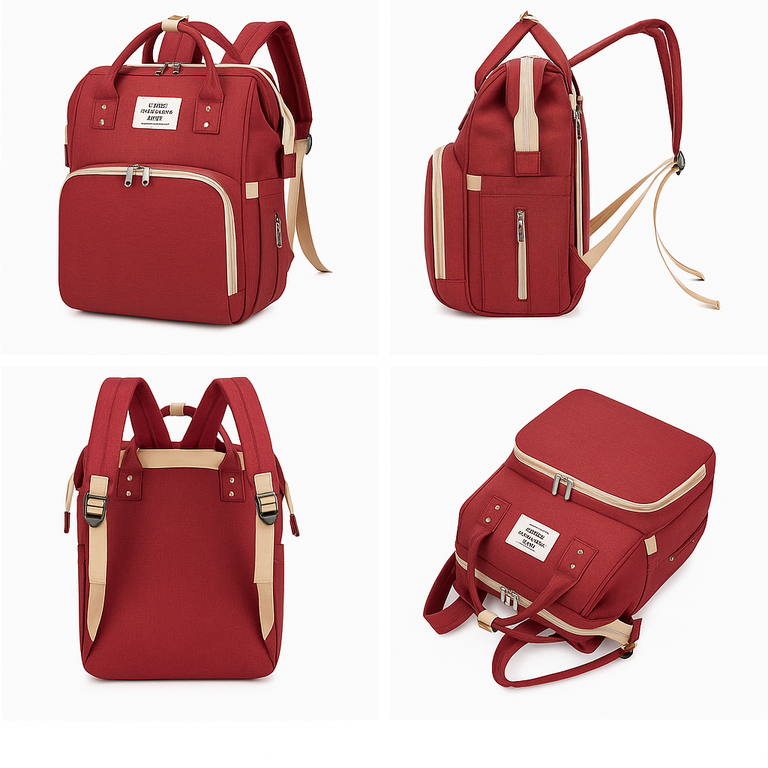 Mochila Maternidade Vira Berço Bebê Usb Impermeável Trocador Mochila Maternidade Vira Berço Bebê Usb Impermeável Trocador