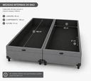 Ver imagem 2 de Base Box Baú Casal Bipartido 138x188 cm Suede Cinza