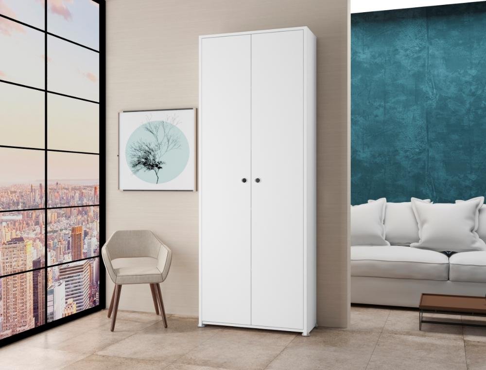 Estante para Escritorio Organizador 2 Portas 5 Prateleiras - Branco - 2