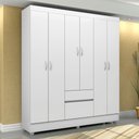 Ver imagem 2 de Guarda Roupa Jade 6 Portas Branco Rosa