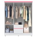 Ver imagem 4 de Guarda Roupa Jade 6 Portas Branco Rosa