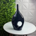 Ver imagem 2 de Ornamento vaso garrafa preto médio de cerâmica moderno