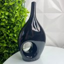 Ver imagem 4 de Ornamento vaso garrafa preto médio de cerâmica moderno