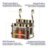 Porta Temperos 7 Peças Suporte Porta Condimentos Para Barra - Dourado - 4