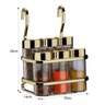 Porta Temperos 7 Peças Suporte Porta Condimentos Para Barra - Dourado - 5
