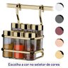 Porta Temperos 7 Peças Suporte Porta Condimentos Para Barra - Dourado - 2