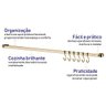 Barra Piatina de Cozinha Porta Utensílios 45cm Com 6 Ganchos - Dourado - 2
