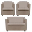 Ver imagem 1 de Kit 2 Poltronas e Namoradeira Bia Corano Bege TWdecora