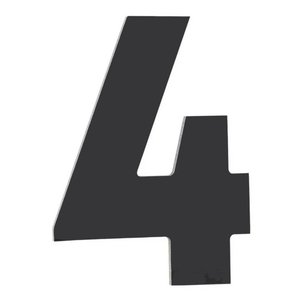 Número Residencial de Alumínio Composto Preto Nº 4 - PR3000/4 - PINCEIS ATLAS Número Residencial de 