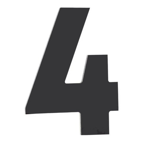 Número Residencial de Alumínio Composto Preto Nº 4 - PR3000/4 - PINCEIS ATLAS Número Residencial de 