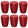 Jogo de Copos 6 Peças Trama Translúcido Color - Vermelho - 1