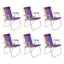 Ver imagem 1 de Kit 6 Cadeira de Praia Camping Alumínio Samoa Roxo Tramontina