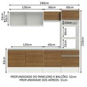 Ver mais imagens de Armário De Cozinha Completa 240cm Branco Rustic