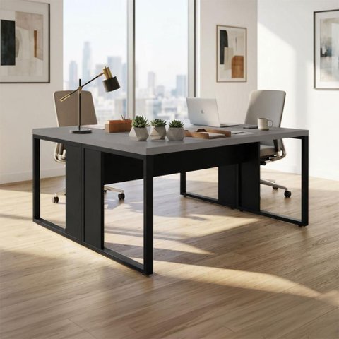 Plataforma para Escritório Plataforma Industrial 170cm Cinza Sagrado com Preto F5 Office