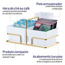 Ver imagem 4 de Suporte Porta Sachês de Chá Adoçante Com Porta Mexedores Luxo - Dourado