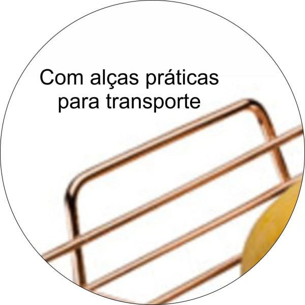 Fruteira de Mesa Cesto Multiuso Bancada Grande Cozinha - Rosé Gold - 2