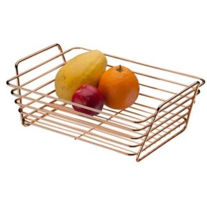 Fruteira de Mesa Cesto Multiuso Bancada Grande Cozinha - Rosé Gold