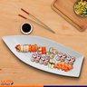 Barca Para Sushi em Cerâmica Travessa Oriental - Branco - 3