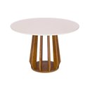 Ver imagem 2 de Mesa Cozinha Pitanga Madeira c/Vidro 120cm Madeira/Offw Cimol