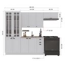 Ver imagem 4 de Armário de Cozinha Modulada Compacta Fidelitá Nara 100% MDF 4 Peças 280cm 12 Portas 2 Gavetas sem