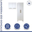 Ver imagem 2 de Lavanderia Modulada São Gonçalo 1 Armário Multiuso e Armário Aéreo - Kaiki Móveis Branco