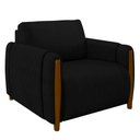 Ver imagem 6 de Kit 2 Poltronas Decorativas Pés Madeira Maceió Veludo Preto - Gran Belo