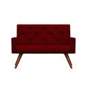 Ver imagem 4 de Kit Namoradeira + 1 Poltronas Decorativas Nina Capitonê Suede Vinho - Dominic Decor